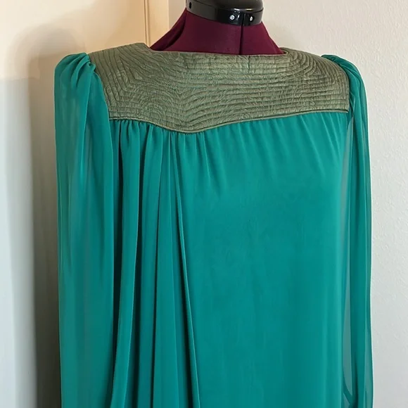 Emerald chiffon “Golden Girls” style dress - Picture 2 of 14